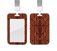 Sliding Badge Holder with Lanyard Vertical ID Card Holder Plastic Name Tag Shining Overlook Card Case Protector Pouch with Clear Window for Nurse Officer Teacher ID Credit Cards