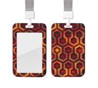 Sliding Badge Holder with Lanyard Vertical ID Card Holder Plastic Name Tag Shining Overlook Card Case Protector Pouch with Clear Window for Nurse Officer Teacher ID Credit Cards