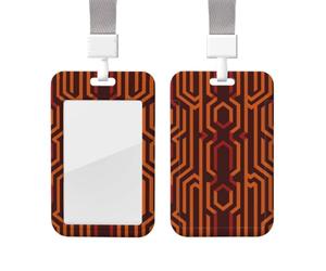 Sliding Badge Holder with Lanyard Vertical ID Card Holder Plastic Name Tag Shining Overlook Card Case Protector Pouch with Clear Window for Nurse Officer Teacher ID Credit Cards