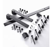 Sliding Barn Door Complete Set of Hardware Accessories, I-Type Straight Arm Hanging Rail, Carbon Steel Rust-Proof, Suitable for Kitchen, Closet, Bedroom Single Door Partition(2m)