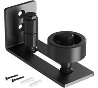 Sliding Barn Door Floor Guide - Adjustable Bottom Roller With 8 Setup Options, Flush Design For Diy Installation (Black, 1Pc)