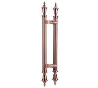 Sliding Barn Door Handle 24/32/40/48/59inch, European Style Large Stainless Steel Push Pull Bar Handle for Glass Door/Wooden Door, Double Side Mounted,Red Bronze-60cm(23.6in)