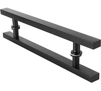 Sliding Barn Door Handle, Black Stainless Steel Two-Side Gate Pull Handle with Hardware Set for Indoor/Outdoor Home Office Hotel