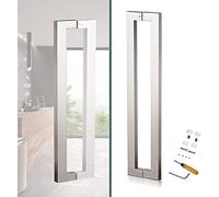 Sliding Barn Door Handle Silver Large Entry Glass Sliding Door Handle,Heavy Duty Double Sided Commercial H Shape Sliding