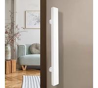 Sliding Barn Door Handle,Single-side Glass Door Handlesets,Heavy Duty Stainless Steel Push and Pull Shower Door Handle,Matte Black/White (Color : White, Size : 400mm)