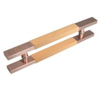 Sliding Barn Door HandleLarge DoubleSided Push Pull Bar 100cm Stainless Steel & WoodIdeal for Showers & Barns Durable H Design 2.6Ft Length