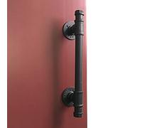 Sliding Barn Door Handles Set - Pull Push Button Knob Hardware for Wooden Barn Doors, Closet Doors, and Garage - Industrial Rustic Design