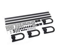 Sliding Barn Door Hardware Double Layer Design Fire Rust Proof Heavy Duty Matte Black Steel Track Kit for Wardrobes Bathrooms Kitchens 3 Meter 3 Roots Carbon Steel Construction