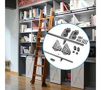 Sliding Barn Door Hardware Kit - 1M Round Tube Rolling Track with Extension Accessories for Library Closet and Vintage Home Decor - Durable & Easy to Install