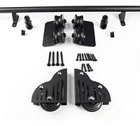 Sliding Barn Door Hardware Kit 3.3ft- 20ft Rolling Ladder Hardware Library Sliding Ladder Hardware Kit, Black Steel Round Tube Mobile Ladder Track (Size : 16ft/500cm Track kit)