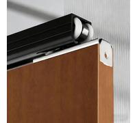 Sliding Barn Door Hardware Kit 4ft 5ft 6ft 8ft, Cuttable Pocket Door Track & Roller Systems, Single Door Rail for Bathroom Laundry Room Pantry(Black,6ft (1.8m))