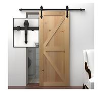 Sliding Barn Door Hardware Kit,Carbon Steel Closet Rails,Single Door Track Pulley Accessories,for Home Garage,Save Space(72" Track (Single Door))