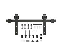 Sliding Barn Door Hardware Kit,Carbon Steel Closet Rails,Thickened Track Pulley Accessories,for Home Garage Library(86.6" Track (Single Door))