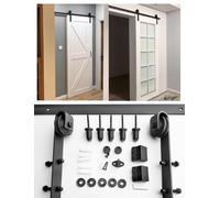 Sliding Barn Door Hardware Kit for 1.6-1.8" Thick Wood Doors, 67in/170cm, Easy Installation, Rustic Style, Durable and Sturdy, Ideal for Home Décor, Modern Farmhouse
