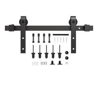 Sliding Barn Door Hardware Kit, Heavy Duty 4-13 FT Track & Roller, for Interior Doors, Wardrobe, Bathroom, Kitchen, Black(340cm/11.15ft)