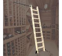 Sliding Barn Door Hardware Kit, Retractable Rolling Ladder Rails, Carbon Steel Track with Floor Rollers, 400cm (13.1 ft) Length for Bookcases and Libraries