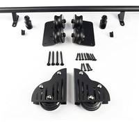 Sliding Barn Door Hardware Kit - Rolling Ladder Track System for Library Use - Durable Black Steel Round Tube Construction