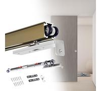 Sliding Barn Door Hardware Kit Soft Close Mechanism Durable Aluminum Rail System Easy Installation for Home Decor Modern Farmhouse Style Complete Set