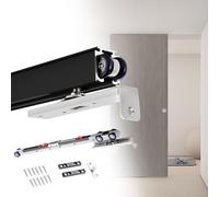 Sliding Barn Door Hardware Kit Soft Close Mechanism Durable Aluminum Rail System Easy Installation for Home Decor Modern Rustic Style Complete Accessories Included