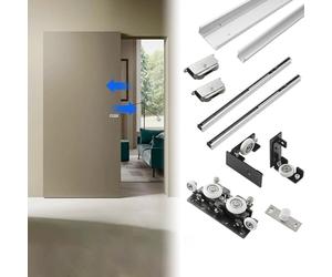 Sliding Barn Door Hardware Kit, Soft Close System, Invisible Hidden Handle for Modern Interiors, 1.2m (3.9ft) - Premium Quality Sk & Dist Design