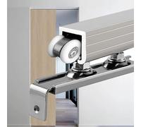 Sliding Barn Door Hardware Kit with Track for ket Folding Closet Ga and French Doors (Silver 6.4ft/195cm) - Easy Installat Modern Design