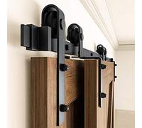 Sliding Barn Door Hardware Track Bent Hanger System 4-9.6FT Smooth,Silent(6.6FT 2000mm)