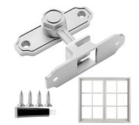 Sliding Barn Door Latch, Heavy-Duty Screen Door Lock, Security Hook & Safety Bolt, Durable Gate & Garage Slide, Includes 4 Screws & Adhesive For Easy Installation