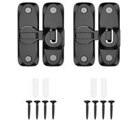 Sliding Barn Door Lock,2 Pack Black Thickened 90/180 Degree Flip Sliding Door Lock,Portable Security Door Latch,Small Gate Bolt for Wooden Gates,Garden,Bathroom,Outdoor,Garage,Window