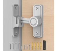 Sliding Barn Door Lock Hardware, 90 Degree Locks for Barn Doors, Flip Gate Latches for Barn, Garden, Bathroom, Outdoor, Garage, Window (Silver)