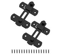 Sliding Barn Door Lock, Stainless Steel Gate Latches Flip Latch Safety Door Bolt Latch Lock for Wine Cabinet, Bathroom, Outdoor, Garage, Garden, Closet Door (Black, 2 Pack)