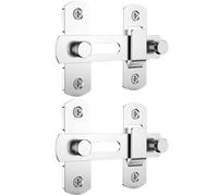 Sliding Barn Door Lock - TRACOMPAN 2pcs Stainless Steel Door Latches Bolts Set, Gate Bolt, Bathroom Door Latch, Garage Security Latch for Indoor/Outdoor Use (Silver, 180° Flip Slide Design, 4 Inch)