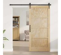 Sliding Barn Door Natural Pine 93 x 202 cm Plywood Rustic Space-Saving DIY Kit.
