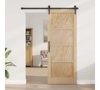 Sliding Barn Door Natural Plywood 93 x 211 cm Rustic Space-Saving DIY Indoor Fit