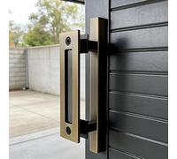 Sliding Barn Door Pulls Set-Heavy-Duty Flush Handle with Rustic Two-Side Design, Perfect for Kitchen, Gate, Shed, and Garage Doors, Antique Brass Finish