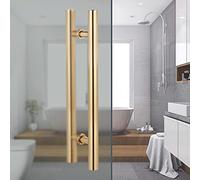 Sliding Barn Door Shower Door Door Pull Gold Door Push Pull Handle for Sliding Barn Doors, Stainless Steel Shower/Bank Door Knobs, Interior/Exterior Gates Handles, Easy to Install ( Size : 60cm/24inch
