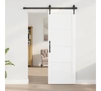 Sliding barn door White 73.5x198.5cm Plywood Pine Rustic Space-Saving Interior.