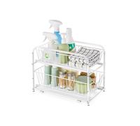 Sliding Basket Organizer 2-Tier, Matte White / 1