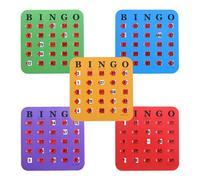 Sliding Bingo Cards, Set of 5 with Slider Closure, Board Game to Promote Logic & Thinking Ability for Home, School, Office, Events, Camping