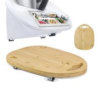 Sliding Board for The Thermomix TM5 TM6, Universal Wheels Rolling Board for Thermomix Food Processor, Thermomix Board Glider Moving Easily, Wooden Rolling Board Slider for Stand Mixer