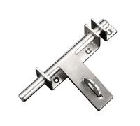 Sliding Bolt Gate Latch, Safety Lock Bolt Hasp, Heavy Duty 304 Stainless Steel Barrel Door Latches, with Padlock Hole, Brushed Finish