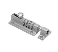 Sliding Bolt Lock, Metal Bolt Anti-Theft Password Bolt Lock Zinc Alloy Thick Door Chain Lock Heavy Duty Latch Lock for Inside Door(Silver)