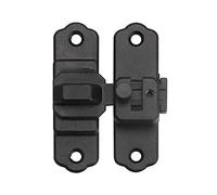 Sliding Bolt Lock, Stainless Steel Door Buckle 90° Gate Flip Latch Heavy Duty Black Double Gate Latch Lock for Barn Door Fence Cabin(Black Short)