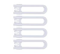Sliding Cabinet Child Safety Locks-GRANDOTO U Slide Door Locking for Childproof Safe Latch & Baby Proofing Lock for Wardrobe,Kitchen,Bathroom,Drawer,Fridge,Cupboard Doors Knobs & Handles (4Pack White)
