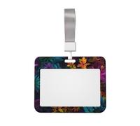 Sliding Chest Beautiful Plants Badge Protective Case, Id Card Information Protective Case, Suit for Offices, Conference Rooms, Schools, Etc.