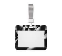 Sliding Chest Black White Formula Checkered Flags Pattern Badge Protective Case, Id Card Information Protective Case, Suit for Offices, Conference Rooms, Schools, Etc.