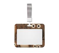 Sliding Chest Brown Cartoon Owls Badge Protective Case, Id Card Information Protective Case, Suit for Offices, Conference Rooms, Schools, Etc.