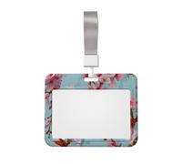 Sliding Chest Cherry Blossoms Badge Protective Case, Id Card Information Protective Case, Suit for Offices, Conference Rooms, Schools, Etc.