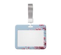 Sliding Chest Cherry Blossoms Badge Protective Case, Id Card Information Protective Case, Suit for Offices, Conference Rooms, Schools, Etc.