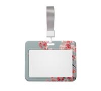 Sliding Chest Cherry Blossoms Badge Protective Case, Id Card Information Protective Case, Suit for Offices, Conference Rooms, Schools, Etc.