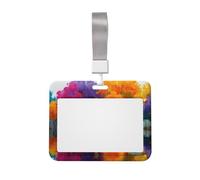 Sliding Chest Colorful Trees Badge Protective Case, Id Card Information Protective Case, Suit for Offices, Conference Rooms, Schools, Etc.